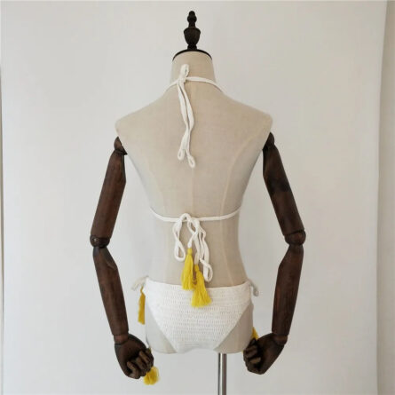 Tropical Flower Dream Crochet Cut Out Bikini - Image 13