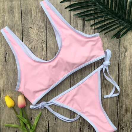 Breathless Solid Thong Bikini Set - Image 19