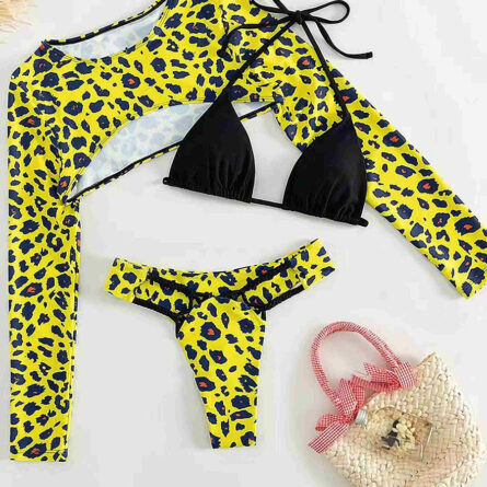 Thong Leopard Three Set Bikini - Image 2