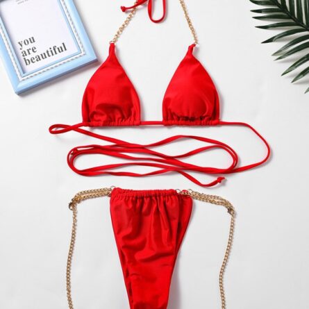 Barbiecore Dreams Hot Pink Halter Bikini – Bild 9