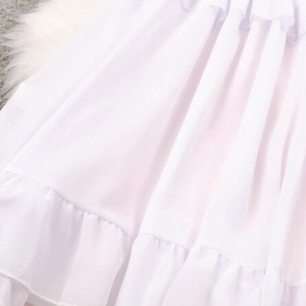 Sardinian Summer White Ruffle Cut Out Waist Maxi Dress - Image 15