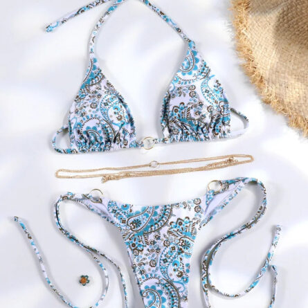 Exotic Sunset Triangle Chains Brazilian Bikini – Bild 5