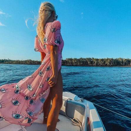 Santorini Sunset Bikini Cover up Wrap Dress Kimono - Image 8