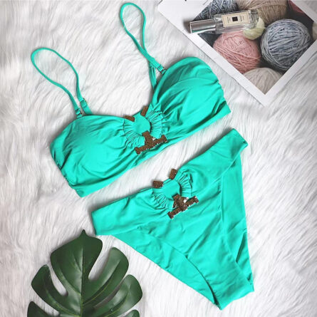 Riviera Queen High Cut Push Up Rhinestone Bikini - Image 19