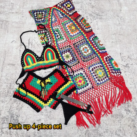 Rainbow Harmony Bohemian Crochet Bikini Set - Image 31