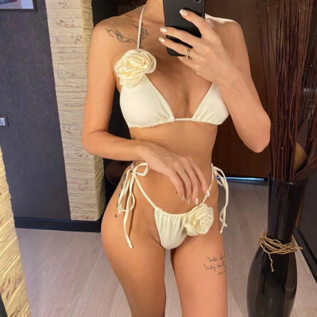 Rose Charm Halter Triangle Bikini – Bild 10