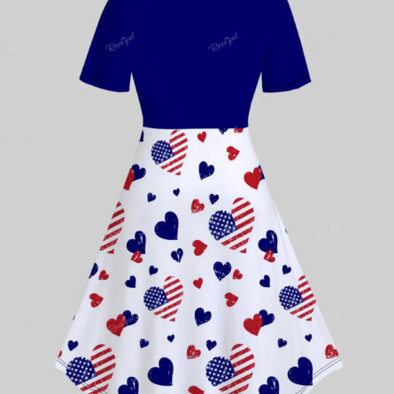 Plus Size American Flag Heart Dress - Image 2