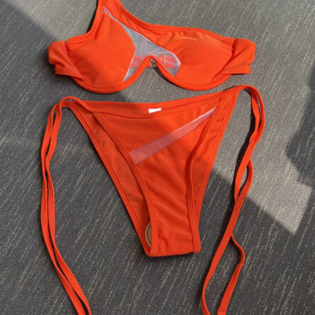 Seductive Sheer Glamour One-Shoulder Micro Bikini Set – Bild 6