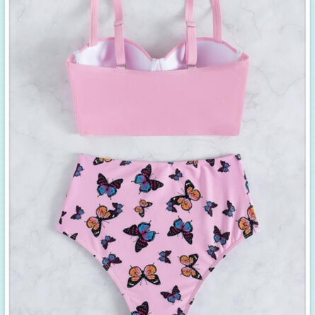 Stunning Butterfly Push Up High Waist Slimming Swimwear Separates Bikini – Bild 10