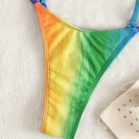 Rainbow Delight Sexy Micro One Piece G String Thong Swimsuit – Bild 8