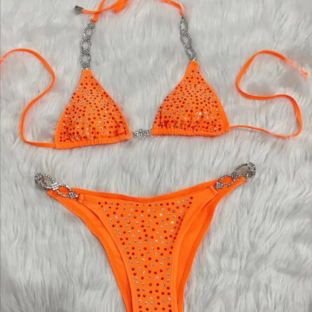 Luxe Diamond Embellished Halter Bikini – Bild 7