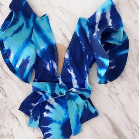 Pure Paradise Ruffle Shoulder Belt Swimsuit - Image 9