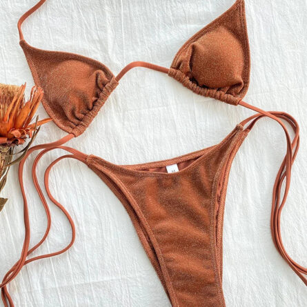 Sunset and Swim Shiny Micro Triangle Bikini – Bild 3