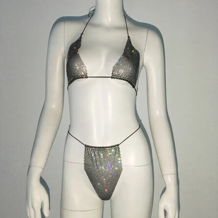Glitter Goddess See through Micro Kini Rhinestone Bikini – Bild 20