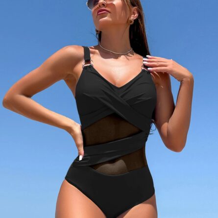 Ocean Breeze Goddess Mesh Detail Swimsuit - Image 4