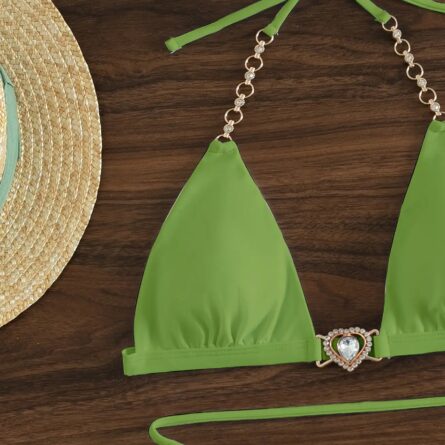 Chain Linked Halter Triangle Bikini – Bild 15