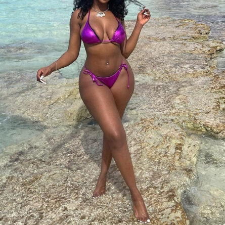 Glimmer Radiant Shiny Metallic Halter Bikini Set - Image 6