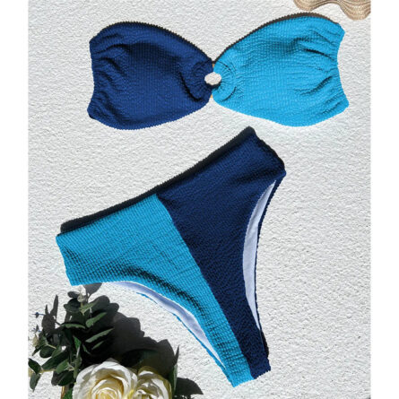 Artemis Ribbed Color Block High Waist Bikini - Image 19