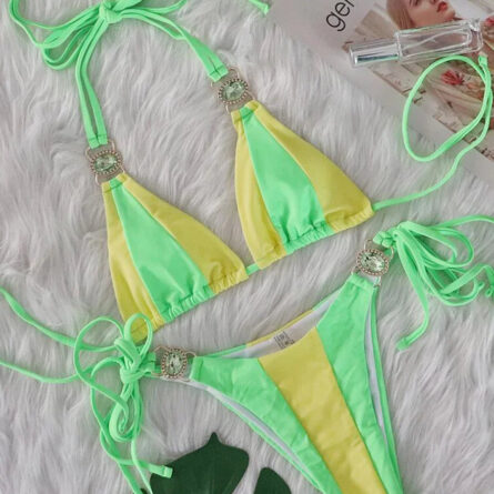 Esmeralda Halter Jewelled Diamond Bikini - Image 4
