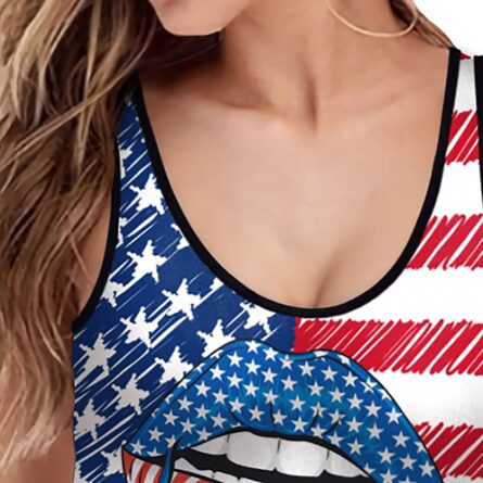High Cut American Flag Swimsuit - Image 3