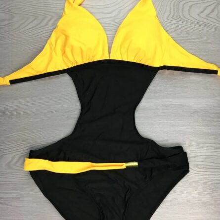 Angelica Waist Cut Out Halter One Piece Swimsuit - Image 16