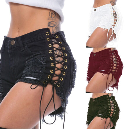 Heartbreaker Ripped Tassel Denim Shorts - Image 3