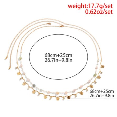 Boho Bohemian Colorful Natural Stone Waist Chain Belly Chain – Bild 7