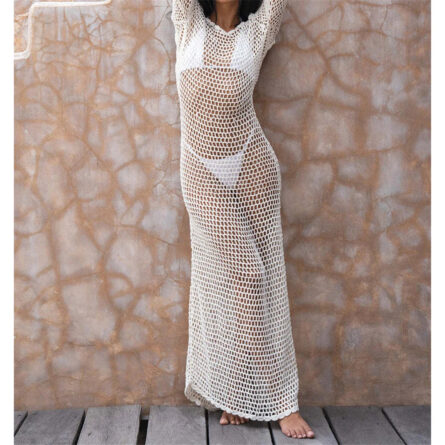 Isadora Open Back Beach Cover Up Crochet Dress - Image 3