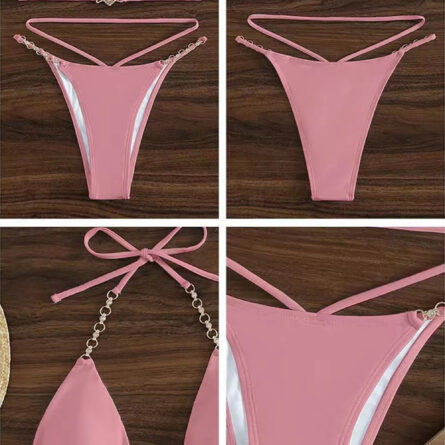 Chain Linked Halter Triangle Bikini – Bild 28