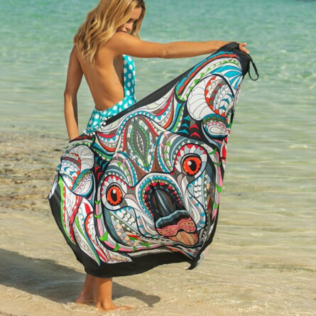 Butterfly Skull Owl Animal Print Beach Wrap Dress Beach Cover Up – Bild 18