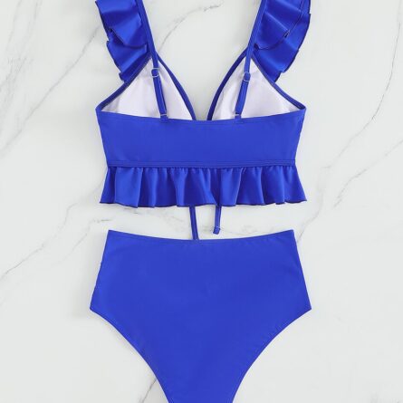 Cute Modest High Waist Ruffle Bikini – Bild 19