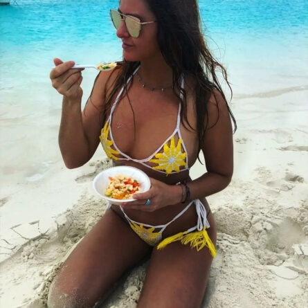 Tropical Flower Dream Crochet Cut Out Bikini - Image 6