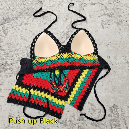 Rainbow Harmony Bohemian Crochet Bikini Set - Image 2