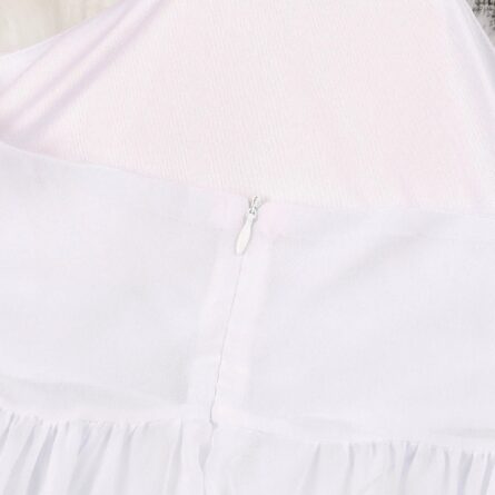 Sardinian Summer White Ruffle Cut Out Waist Maxi Dress - Image 16