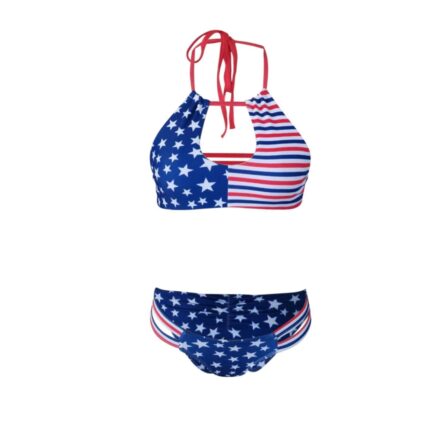 Halter Scrunch Butt American Flag Bikini - Image 5