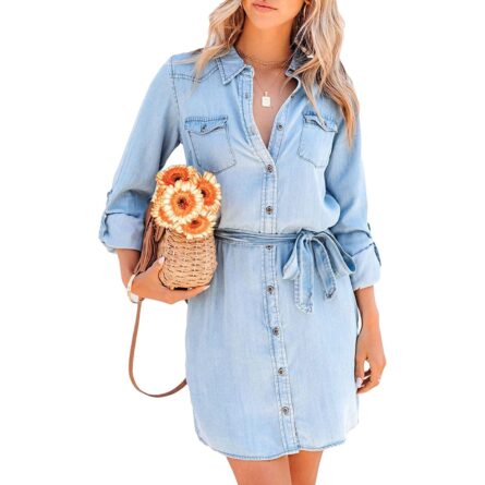 Alluring Casual Denim Dress - Image 3