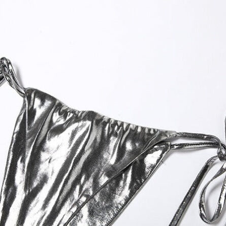Glimmer Radiant Shiny Metallic Halter Bikini Set - Image 21