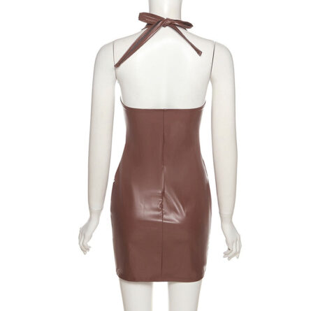 Leather Goddess Sexy Bodycon Cut-Out Dress - Image 21