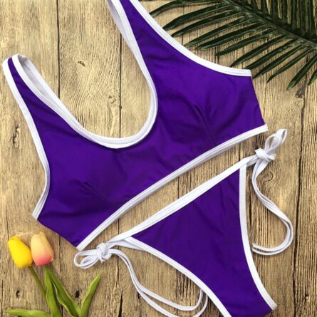 Breathless Solid Thong Bikini Set - Image 20