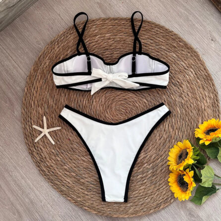 Ultra Chic Black and White Block Bandage Bikini - Image 6