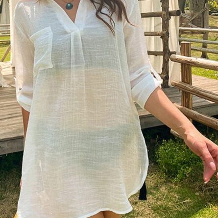 Summer Vacation Loose Breathable Cover Up Shirt - Image 7