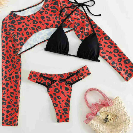 Thong Leopard Three Set Bikini - Image 17