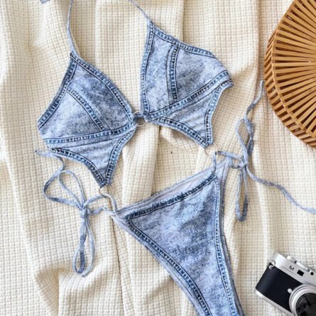 Ocean Denim Breeze Cutout Monokini - Image 2