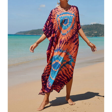 Sunset and Swim Colorful Bohemian Bathing Suit Coverup Kaftan - Image 31