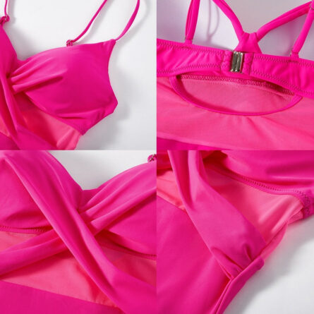 Solid One Piece Tummy Slimming Design Swimsuit – Bild 6