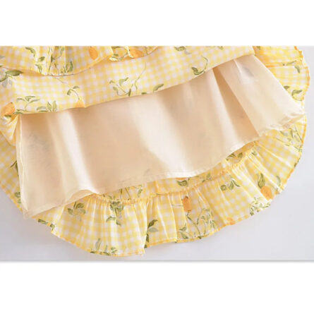 French Lemon Corset Style Mini Dress - Image 5