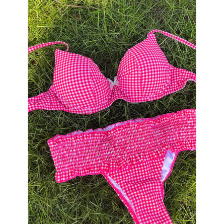 Plaid Ruffle Charm Waist Bikini Set – Bild 6