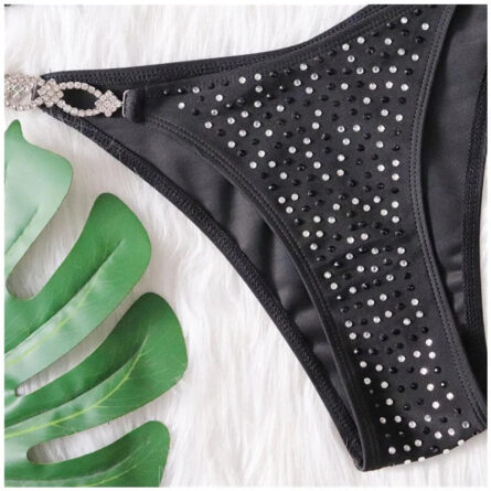 Luxe Diamond Embellished Halter Bikini – Bild 5