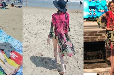 Sunset and Swim Flowy Kimono Cardigan Beach Cover Up - Image 19