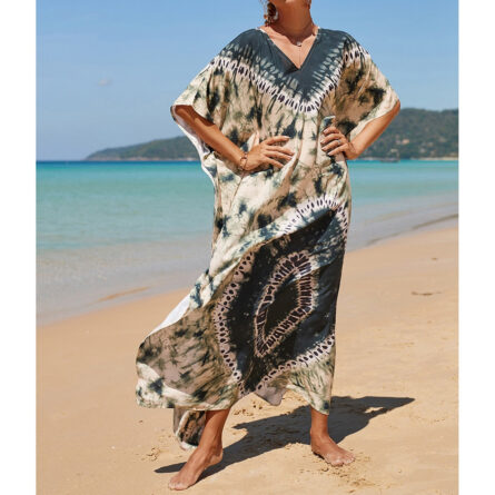 Sunset and Swim Colorful Bohemian Bathing Suit Coverup Kaftan - Image 33